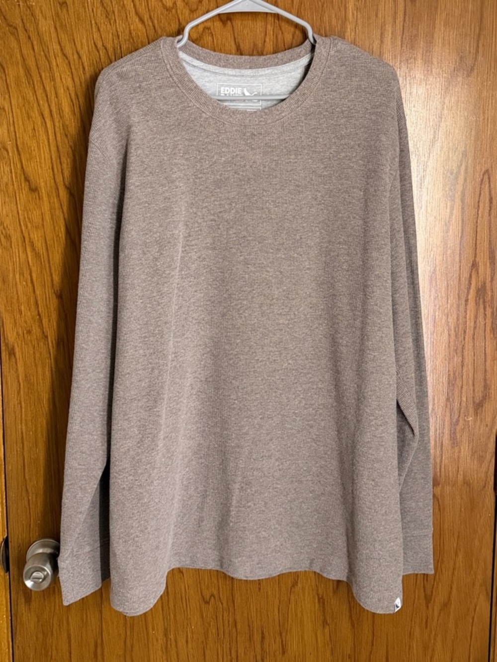 Eddie Bauer Men's Waffle Knit Crewneck Sweater - Taupe